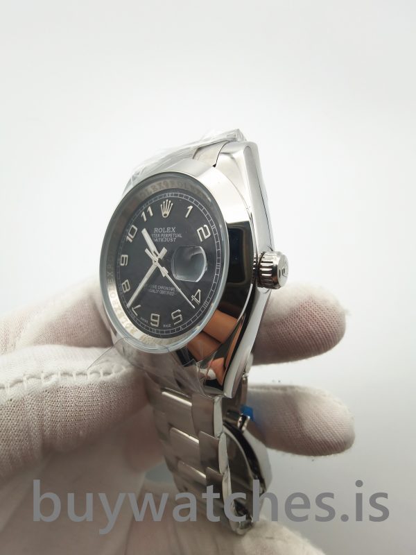Rolex Datejust 116200 36mm svart 904L rostfritt stål automatisk klocka