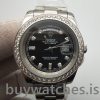 Rolex Day-Date 218349 Mens 41 mm svart med diamanter automatisk klocka