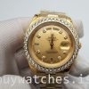 Rolex Day-Date 128348rbr 36 mm guld med diamanter Unisex automatisk klocka