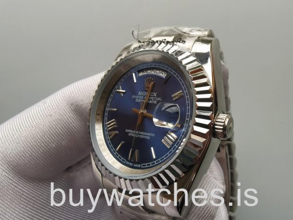 Rolex Day-Date 228239 Mens 40mm blå 18kt vitguld automatisk klocka