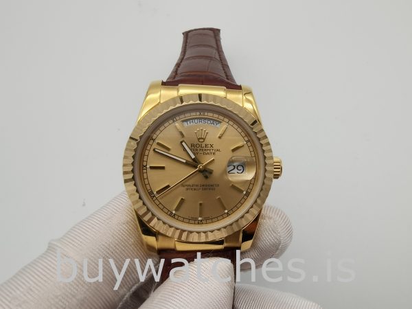 Rolex Day-Date 1503 Unisex Gold Crocodile Skin 34 mm automatisk klocka