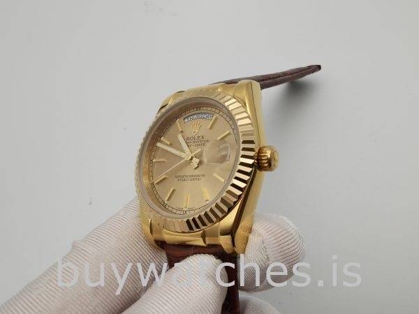 Rolex Day-Date 1503 Unisex Gold Crocodile Skin 34 mm automatisk klocka