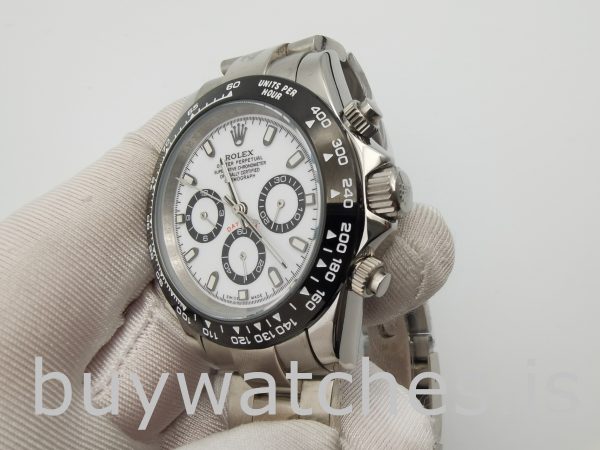 Rolex Daytona 116500 40mm vit urtavla för män automatisk 4130 klocka