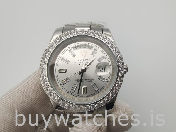 Rolex Day-Date 228349RBR Silver urtavla 40mm herr automatisk klocka